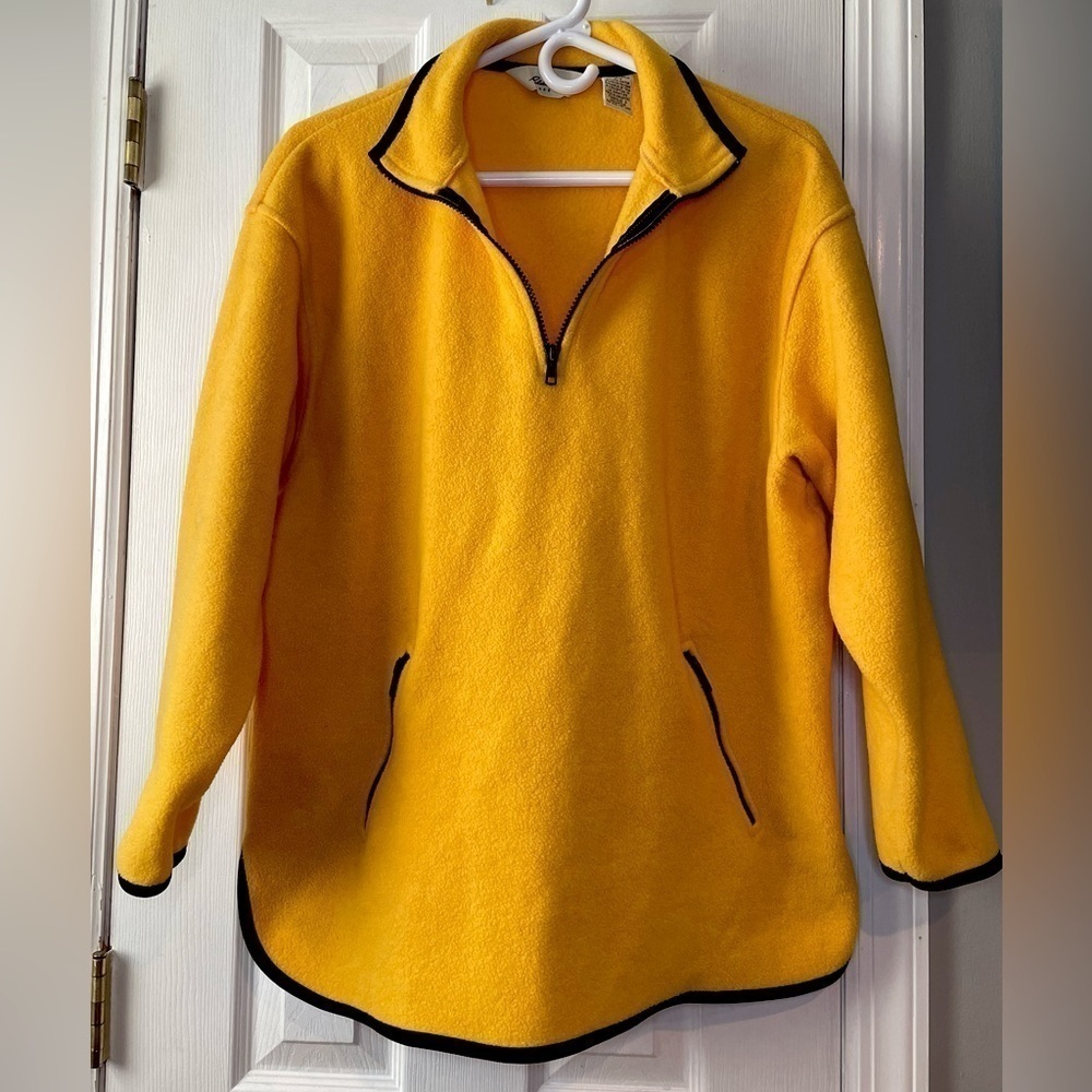 Eddie Bauer Quarter Zip M Sweater Yellow Fleece Pullover Long Sleeve‎ Gorpcore